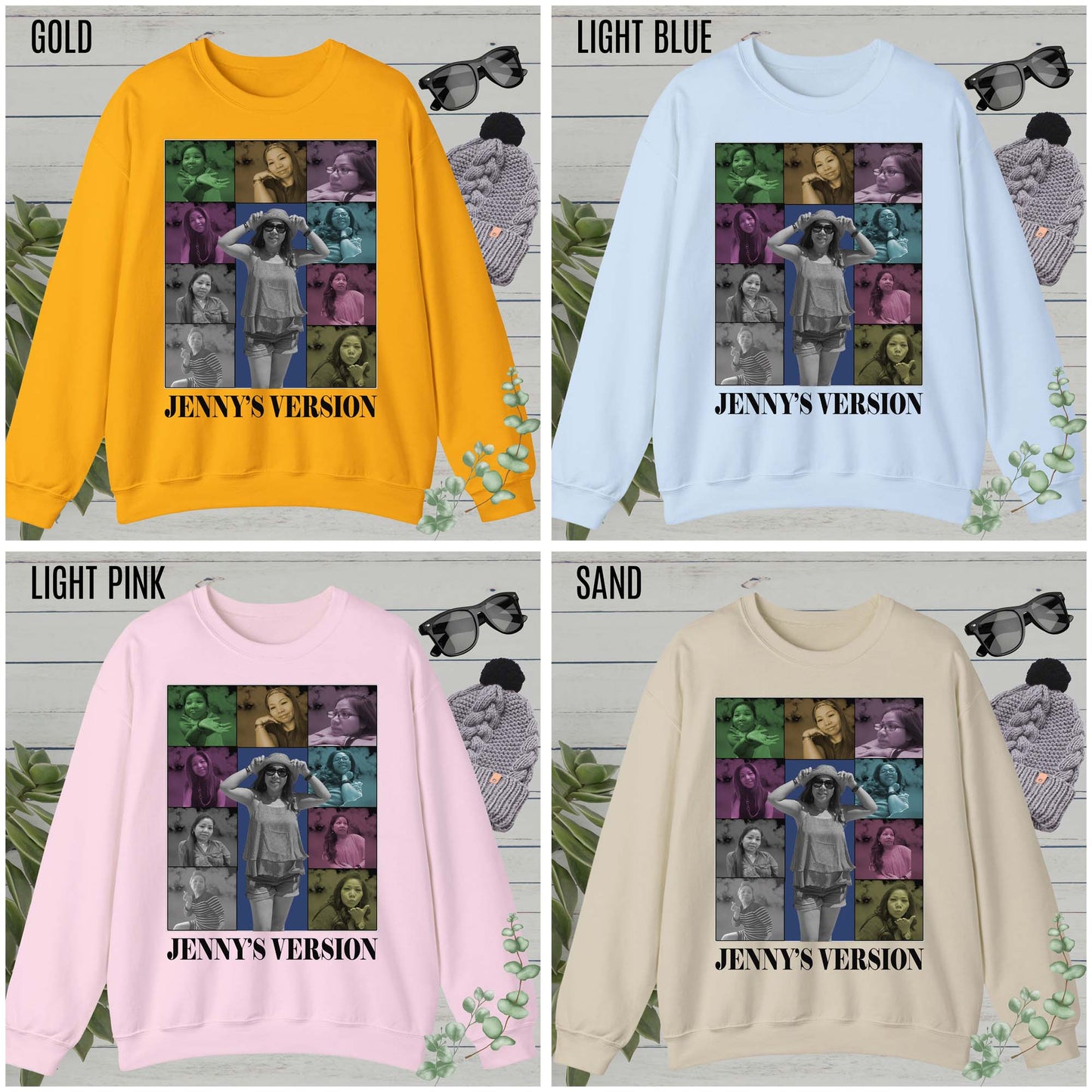 Custom Eras Tour Sweatshirt Personalized Name and Photo 90s Vintage Graphic Y2K Bootleg Rap Tee Funny Boyfriend Valentines Day Gift, SW1361