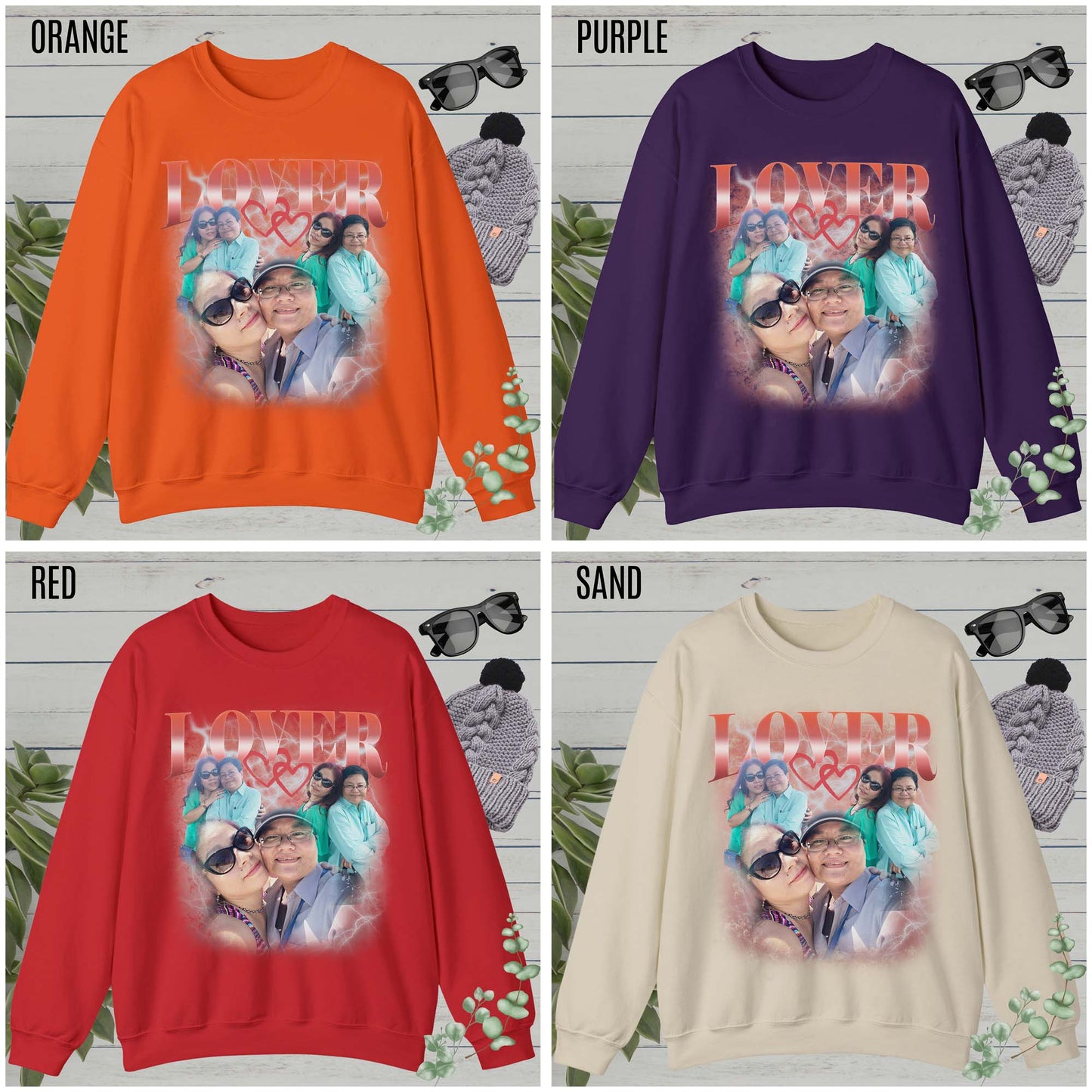 Custom Bootleg Tee for couple, Custom Sweatshirt for couple, Custom bootleg photo Sweatshirt for lover, couple Sweatshirt for lover, SW1329