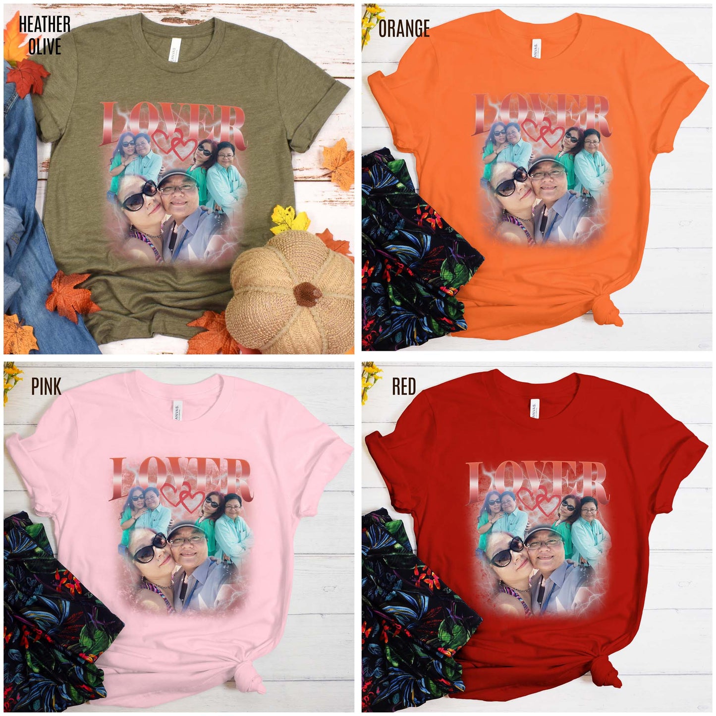 Custom Bootleg Tee for couple, Custom shirt for couple, Custom bootleg tee photo shirt for lover, couple shirt for lover, T1329