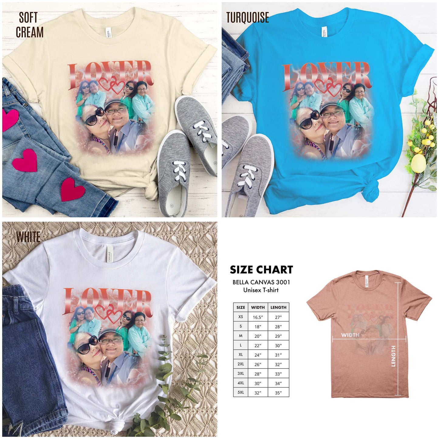 Custom Bootleg Tee for couple, Custom shirt for couple, Custom bootleg tee photo shirt for lover, couple shirt for lover, T1329