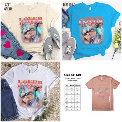 Custom Bootleg Tee for couple, Custom shirt for couple, Custom bootleg tee photo shirt for lover, couple shirt for lover, T1329
