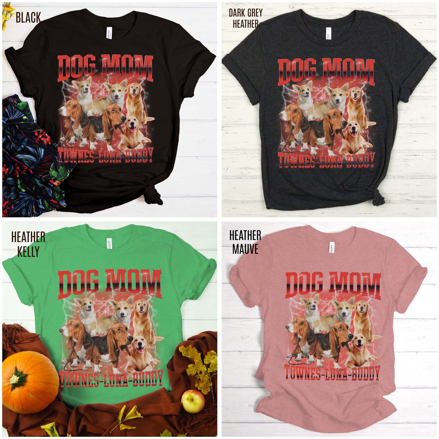Custom Retro Dog Bootleg Shirt, Dog Mom Shirt, Dog Bootleg Retro 90's Tee, Custom Pet Photo, Custom Pet Portrait, Pet Lovers Gift, T1430