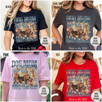 Custom Retro Dog Bootleg Shirt, Dog Mom Shirt, Dog Bootleg Retro 90's Tee, Custom Pet Photo, Custom Pet Portrait, Pet Lovers Gift, T1431