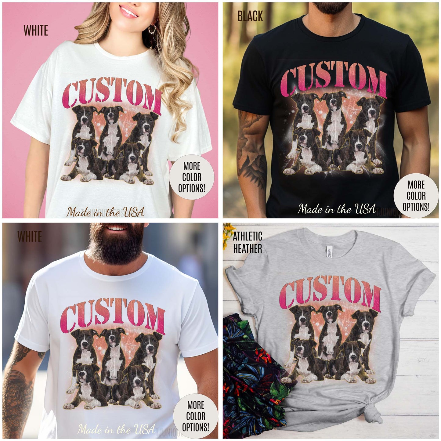 Retro Custom Your Own Bootleg Tee, Custom Cat Bootleg Tee, Custom Dog Bootleg Tee, Custom dog portrait, Vintage Graphic 90s Tshirt, T1393