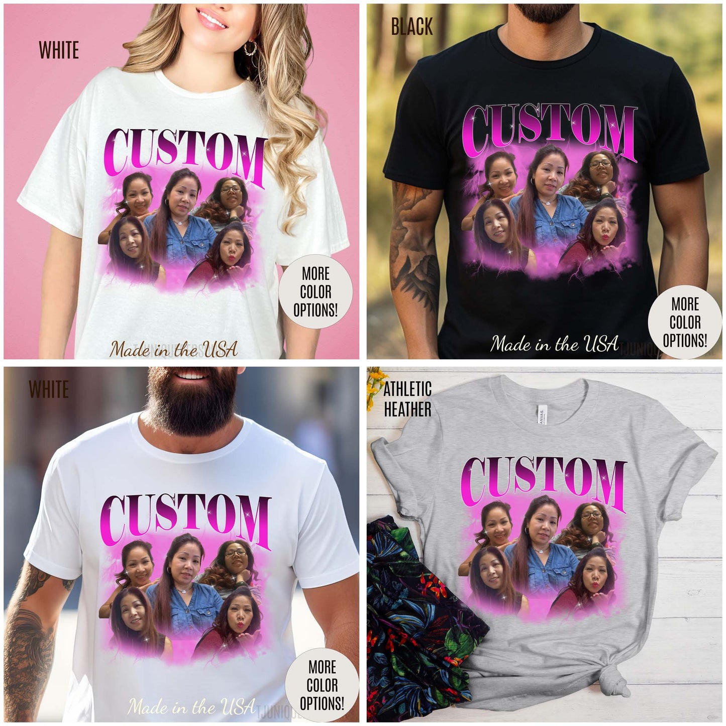 Custom Your Own Bootleg Tee, Retro Custom Bootleg Rap Tee, Custom Your Photo, Insert Your Design, Vintage Graphic 90s Tshirt, T1377