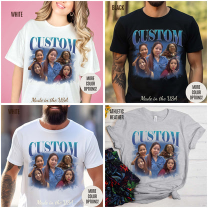 Custom Your Own Bootleg Tee, Retro Custom Bootleg Rap Tee, Custom Your Photo, Insert Your Design, Vintage Graphic 90s Tshirt, T1382