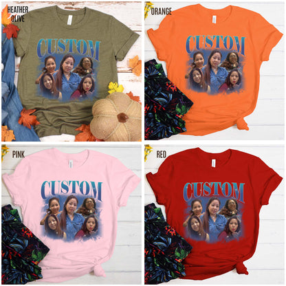 Custom Your Own Bootleg Tee, Retro Custom Bootleg Rap Tee, Custom Your Photo, Insert Your Design, Vintage Graphic 90s Tshirt, T1382