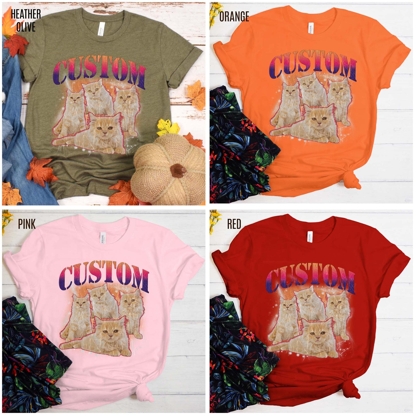 Retro Custom Cat Bootleg Tee, Custom Cat Shirt, Custom Cat Lover Gift, Custom dog portrait, Vintage Funny Cat Shirt, Bootleg Shirt, T1394