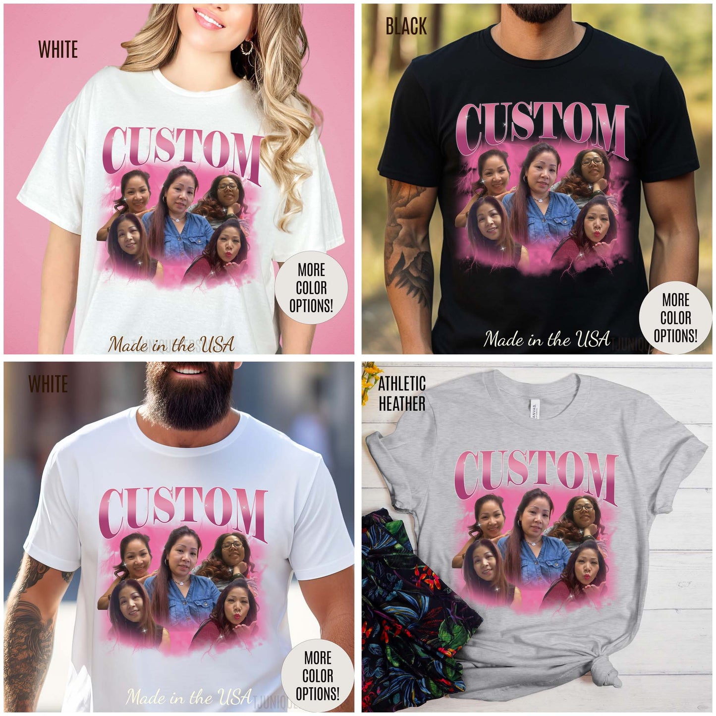 Custom Your Own Bootleg Tee, Retro Custom Bootleg Rap Tee, Custom Your Photo, Insert Your Design, Vintage Graphic 90s Tshirt, T1378