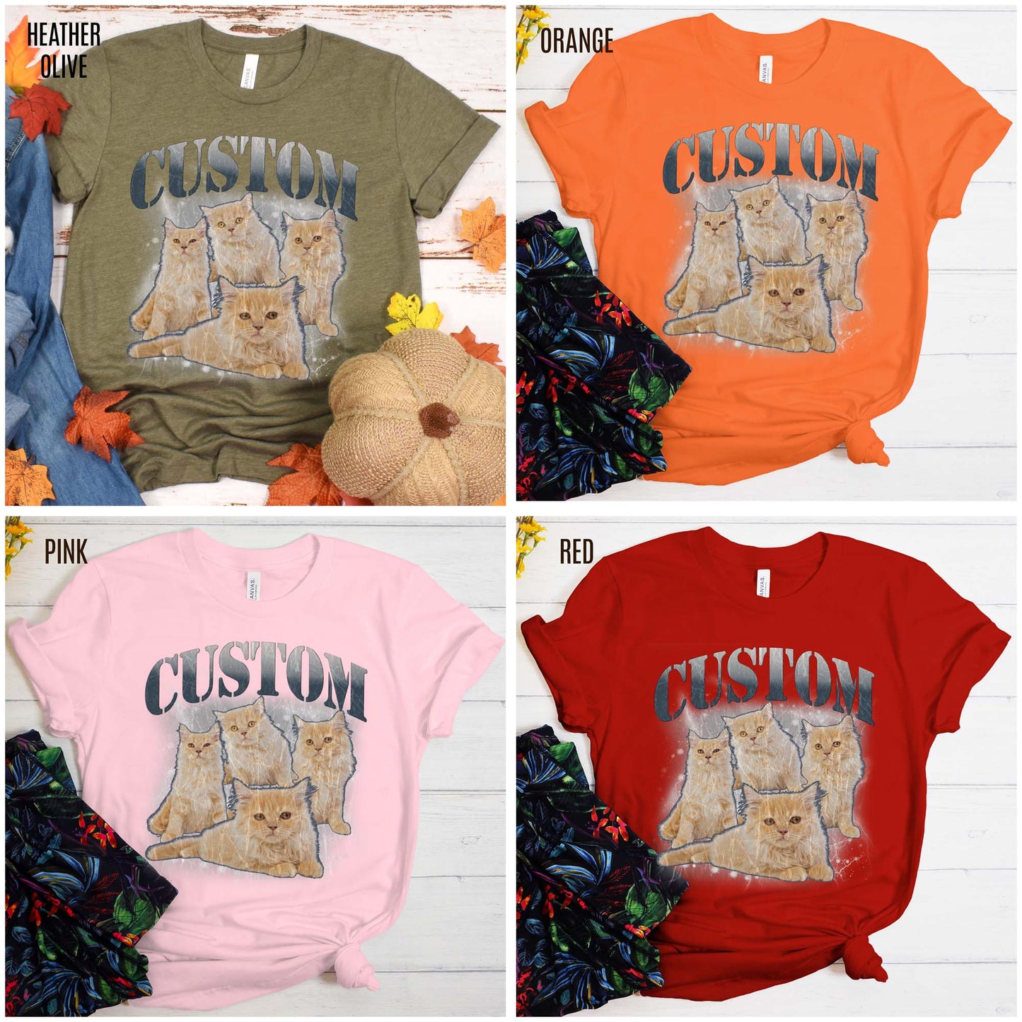 Retro Custom Cat Bootleg Tee, Custom Cat Shirt, Custom Cat Lover Gift, Custom dog portrait, Vintage Funny Cat Shirt, Bootleg Shirt, T1396