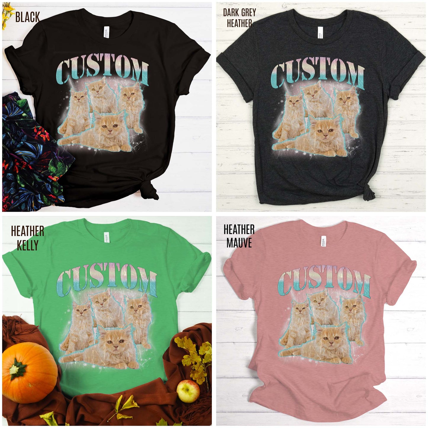 Retro Custom Cat Bootleg Tee, Custom Cat Shirt, Custom Cat Lover Gift, Custom dog portrait, Vintage Funny Cat Shirt, Bootleg Shirt, T1397