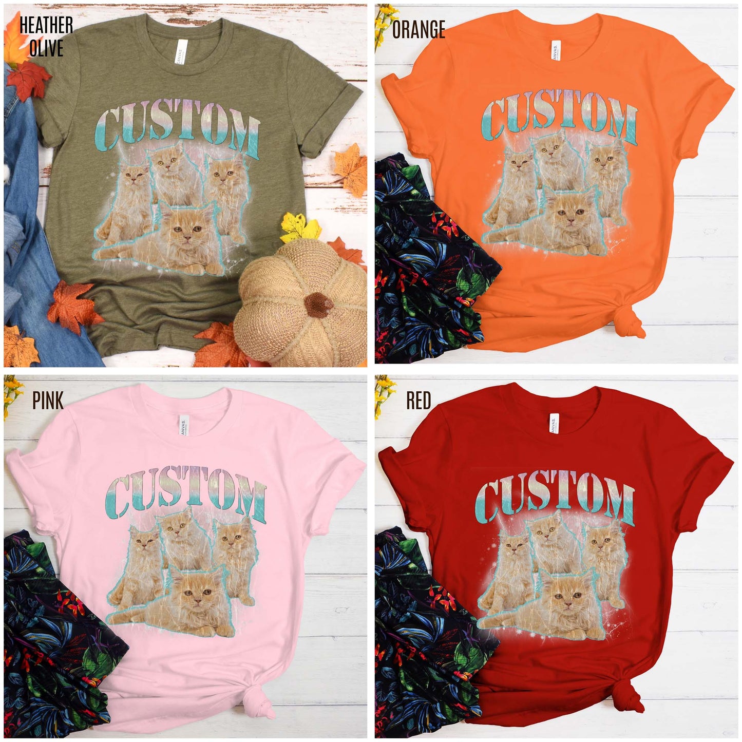 Retro Custom Cat Bootleg Tee, Custom Cat Shirt, Custom Cat Lover Gift, Custom dog portrait, Vintage Funny Cat Shirt, Bootleg Shirt, T1397