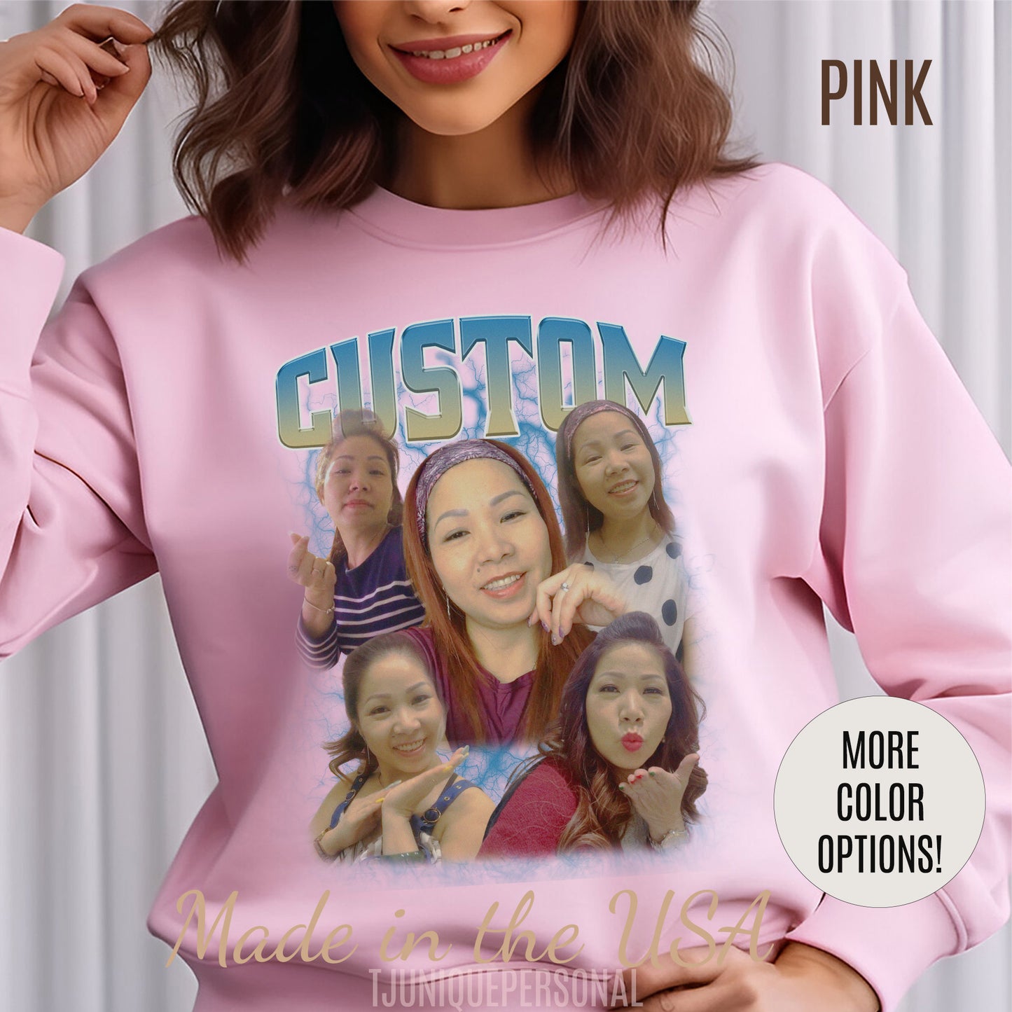 Custom Bootleg Rap Sweatshirt, Vintage Graphic 90s Custom Photo Sweatshirt, Custom Photo Sweatshirt, Sweatshirt Gift For Lover Rap, SW1328