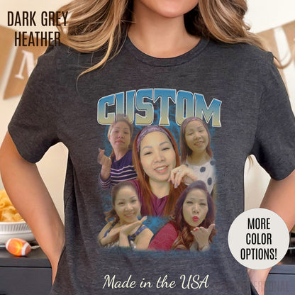 Custom Bootleg Rap Tee, Vintage Graphic 90s Custom Photo Tshirt, Custom Photo Shirt, T1328