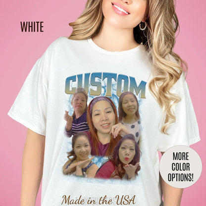 Custom Bootleg Rap Tee, Vintage Graphic 90s Custom Photo Tshirt, Custom Photo Shirt, T1328