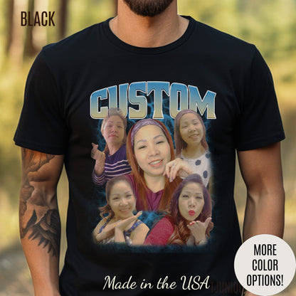 Custom Bootleg Rap Tee, Vintage Graphic 90s Custom Photo Tshirt, Custom Photo Shirt, T1328