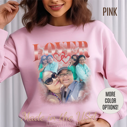 Custom Bootleg Tee for couple, Custom Sweatshirt for couple, Custom bootleg photo Sweatshirt for lover, couple Sweatshirt for lover, SW1329