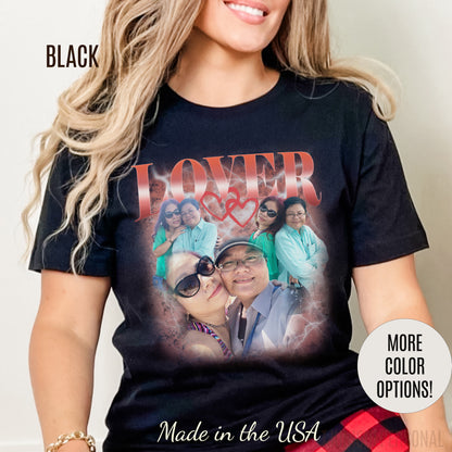 Custom Bootleg Tee for couple, Custom shirt for couple, Custom bootleg tee photo shirt for lover, couple shirt for lover, T1329