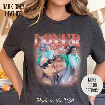 Custom Bootleg Tee for couple, Custom shirt for couple, Custom bootleg tee photo shirt for lover, couple shirt for lover, T1329