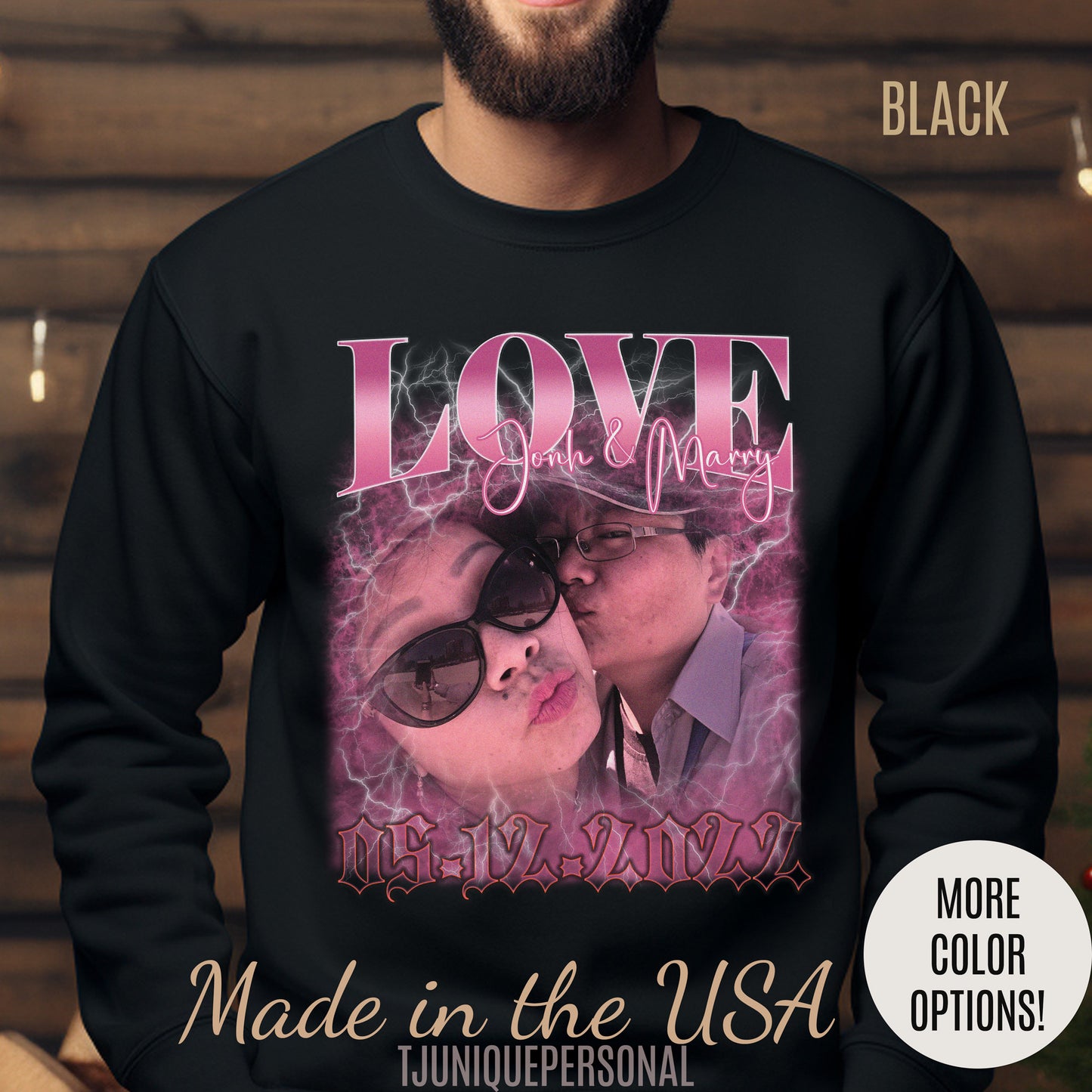 Custom 90s Vintage Bootleg Tee for couple, Custom shirt for couple, Custom bootleg tee photo shirt for lover, couple shirt for lover, S1330