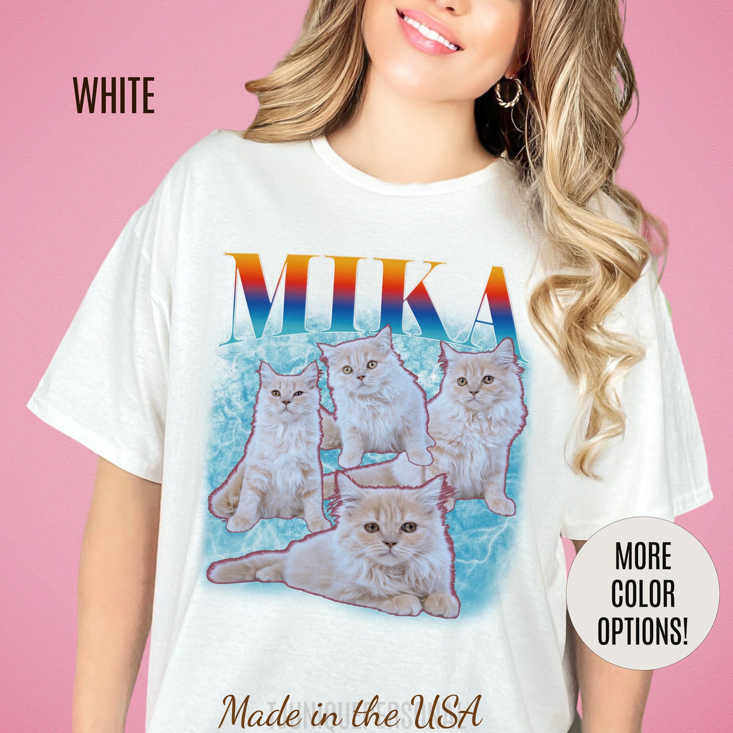Pet Custom Vintage Shirt, Custom Bootleg Rap Tee Cat, Cat Bootleg Retro 90's Tee Gift For Her, Customize Pet Shirts, T1333