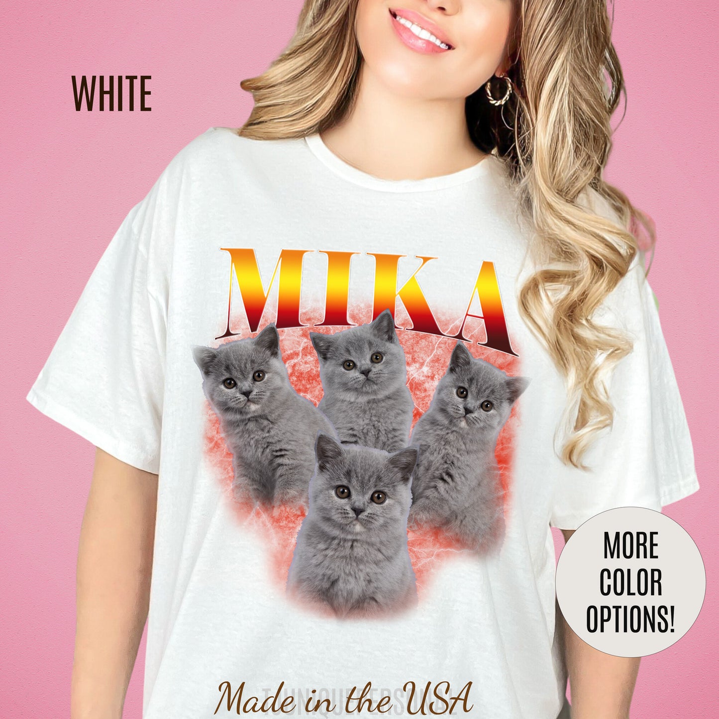 Pet Custom Vintage Shirt, Custom Bootleg Rap Tee Cat, Cat Bootleg Retro 90's Tee Gift For Her, Customize Pet Shirts, T1334