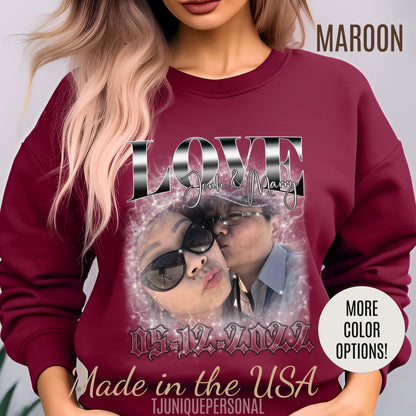 Custom Bootleg Rap Sweatshirt, Vintage Graphic 90s Custom Photo Sweatshirt, Custom Photo Sweatshirt, Sweatshirt Gift For Lover Rap, SW1337