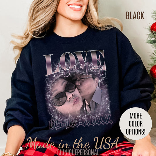 Custom Bootleg Rap Sweatshirt, Vintage Graphic 90s Custom Photo Sweatshirt, Custom Photo Sweatshirt, Sweatshirt Gift For Lover Rap, S1338
