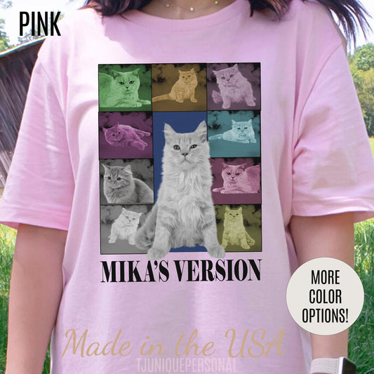 Custom Eras Tour Cat's Version shirt, Custom Dog Cat Shirt, Custom Pet Portrait Shirt, T1341