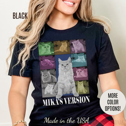 Custom Eras Tour Cat's Version shirt, Custom Dog Cat Shirt, Custom Pet Portrait Shirt, T1341