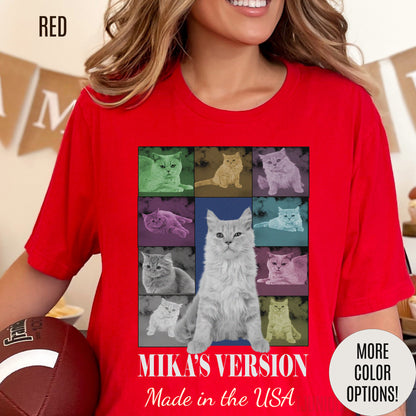 Custom Eras Tour Cat's Version shirt, Custom Dog Cat Shirt, Custom Pet Portrait Shirt, T1341