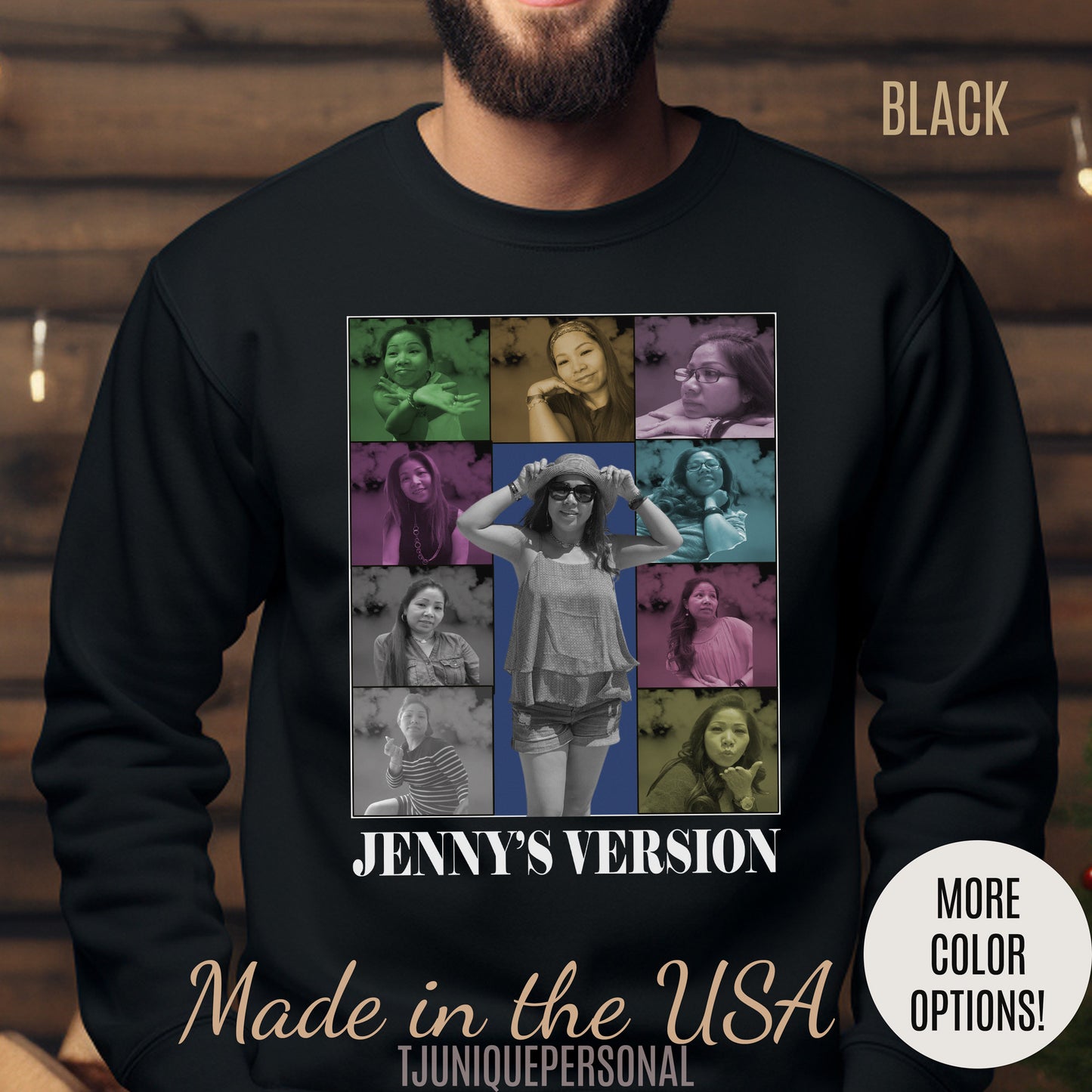 Custom Eras Tour Sweatshirt Personalized Name and Photo 90s Vintage Graphic Y2K Bootleg Rap Tee Funny Boyfriend Valentines Day Gift, S1361