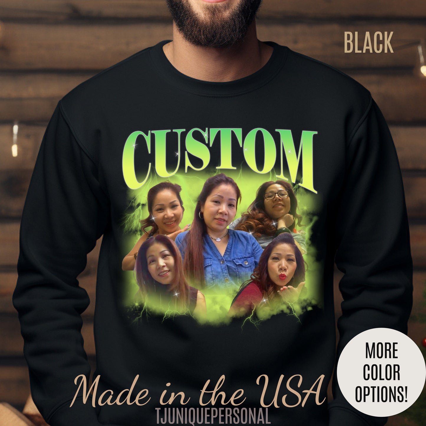 Custom Your Own Bootleg Tee, Retro Custom Bootleg Rap Tee, Custom Photo Sweatshirt, Insert Your Design Vintage Graphic 90s Sweatshirt, S1376