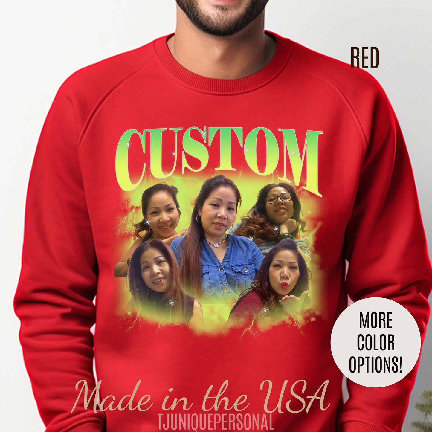 Custom Your Own Bootleg Tee, Retro Custom Bootleg Rap Tee, Custom Photo Sweatshirt, Insert Your Design Vintage Graphic 90s Sweatshirt, S1376