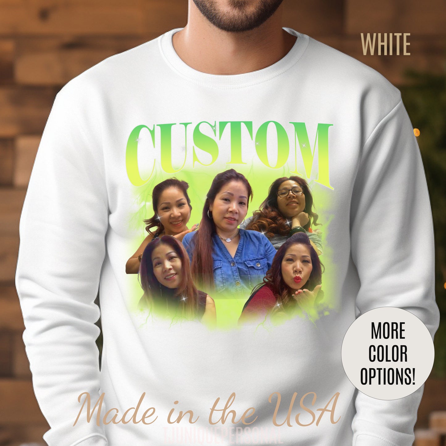 Custom Your Own Bootleg Tee, Retro Custom Bootleg Rap Tee, Custom Photo Sweatshirt, Insert Your Design Vintage Graphic 90s Sweatshirt, S1376