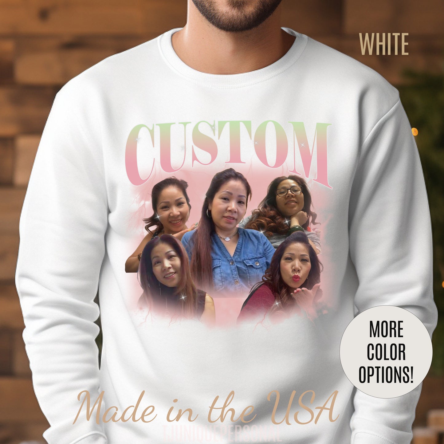 Custom Your Own Bootleg Tee, Retro Custom Bootleg Rap Tee, Custom Photo Sweatshirt, Insert Your Design Vintage Graphic 90s Sweatshirt, S1383