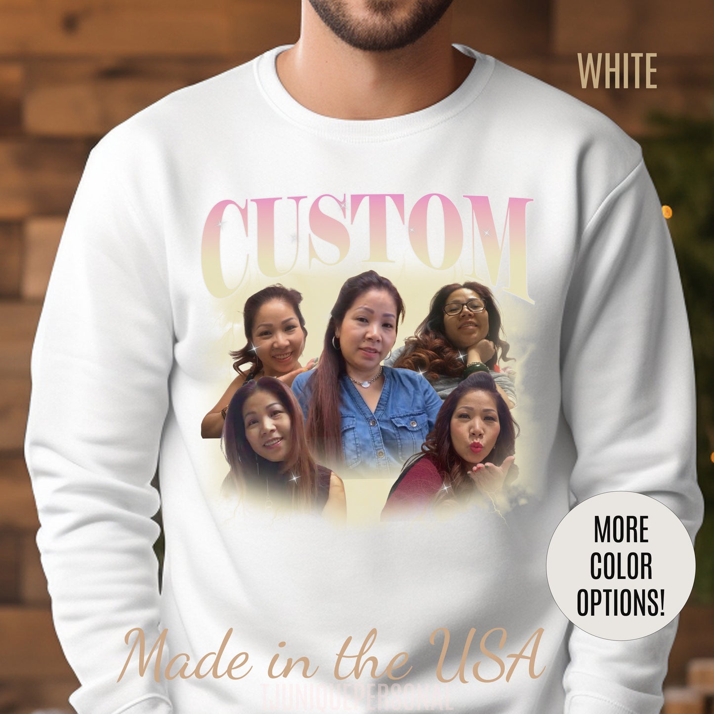 Custom Your Own Bootleg Tee, Retro Custom Bootleg Rap Tee, Custom Photo Sweatshirt, Insert Your Design Vintage Graphic 90s Sweatshirt, S1384