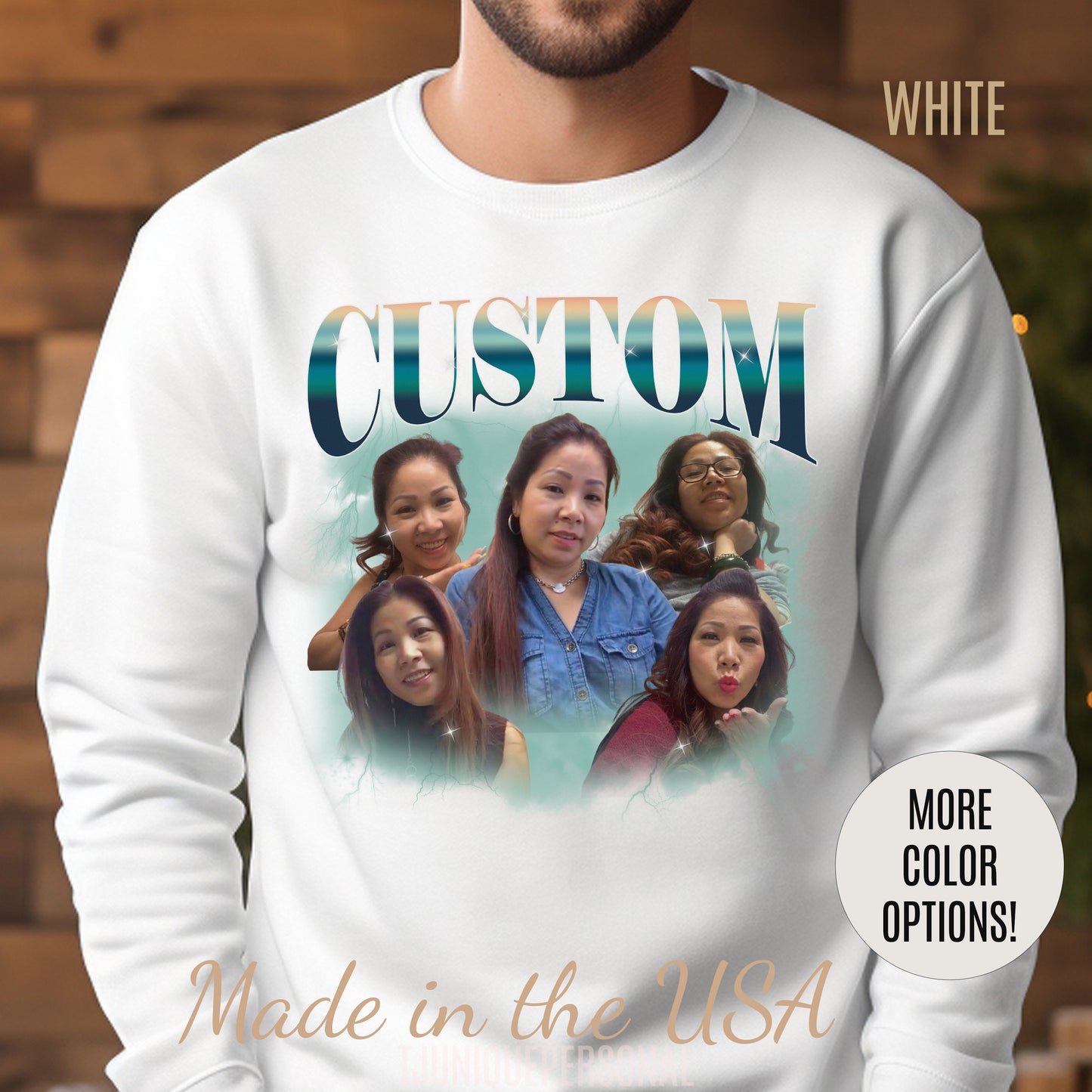 Custom Your Own Bootleg Tee, Retro Custom Bootleg Rap Tee, Custom Photo Sweatshirt, Insert Your Design Vintage Graphic 90s Sweatshirt, S1385