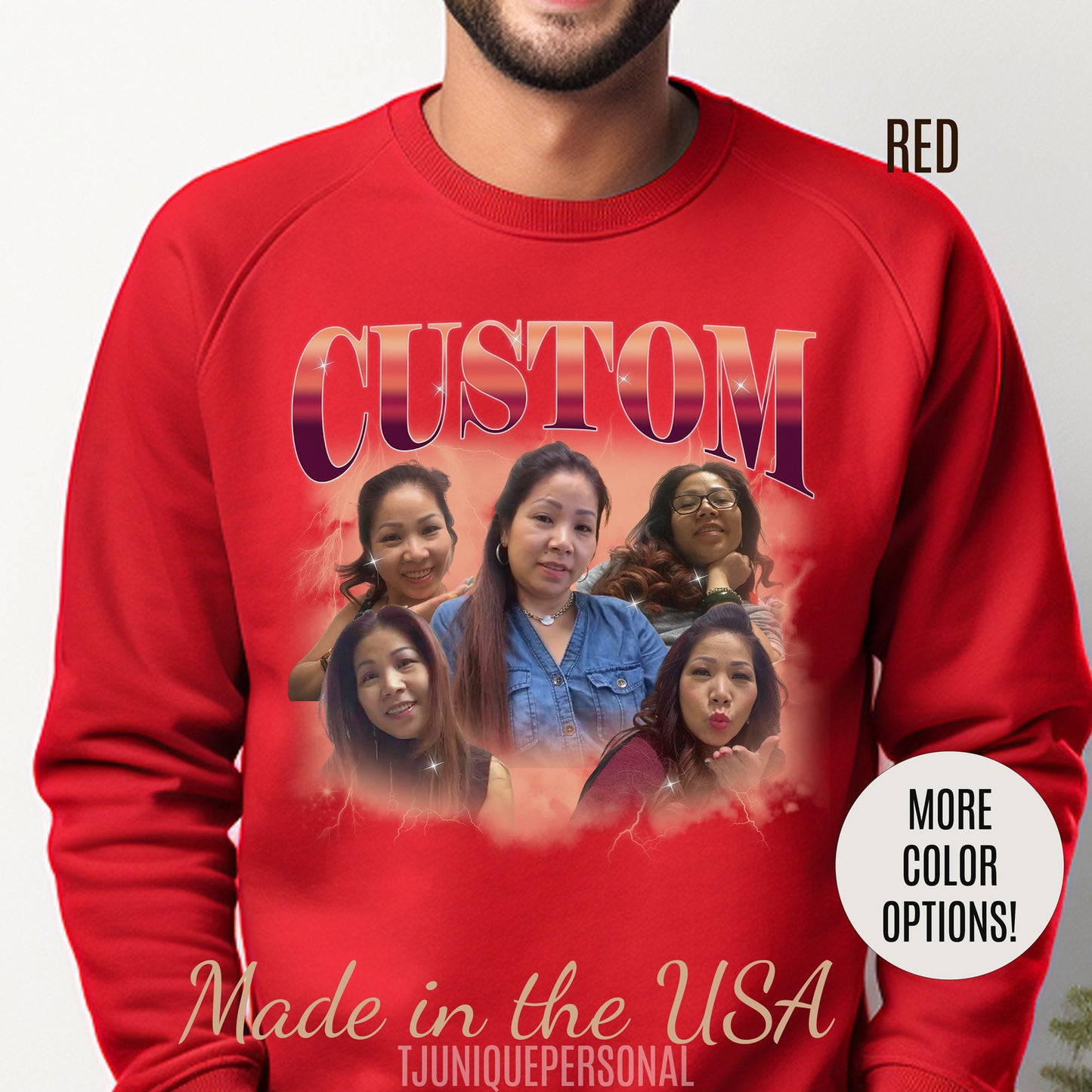 Custom Your Own Bootleg Tee, Retro Custom Bootleg Rap Tee, Custom Photo Sweatshirt, Insert Your Design Vintage Graphic 90s Sweatshirt, S1386