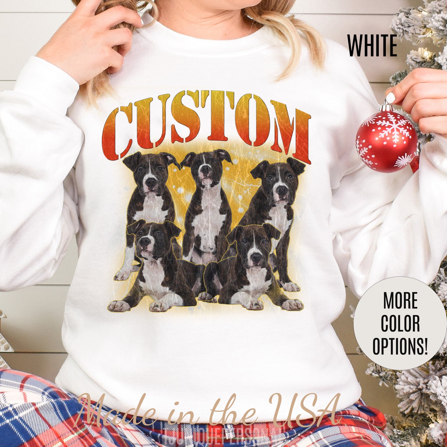 Retro Custom Your Own Bootleg Tee, Custom Cat Bootleg Tee, Custom Dog Bootleg Tee Custom dog portrait, Vintage Graphic 90s Sweatshirt, S1390