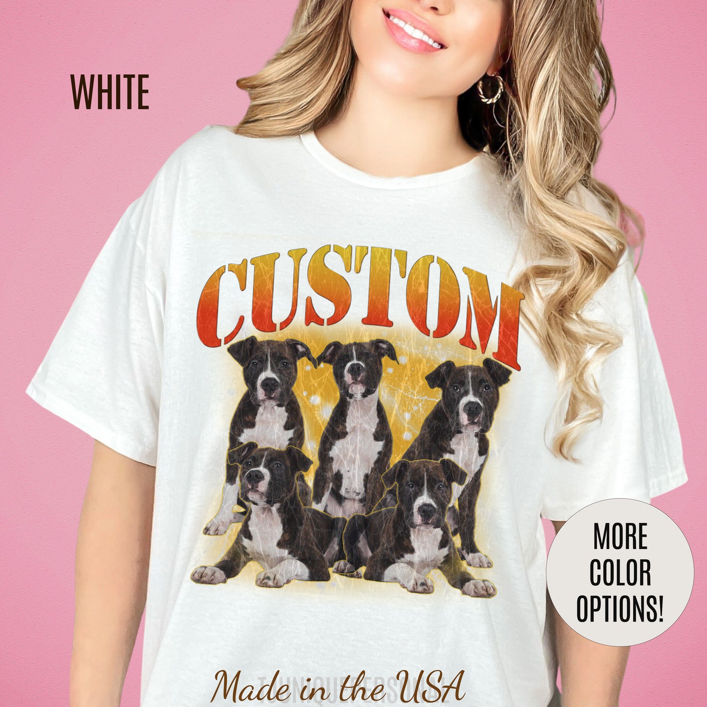 Retro Custom Your Own Bootleg Tee, Custom Cat Bootleg Tee, Custom Dog Bootleg Tee, Custom dog portrait, Vintage Graphic 90s Tshirt, T1390