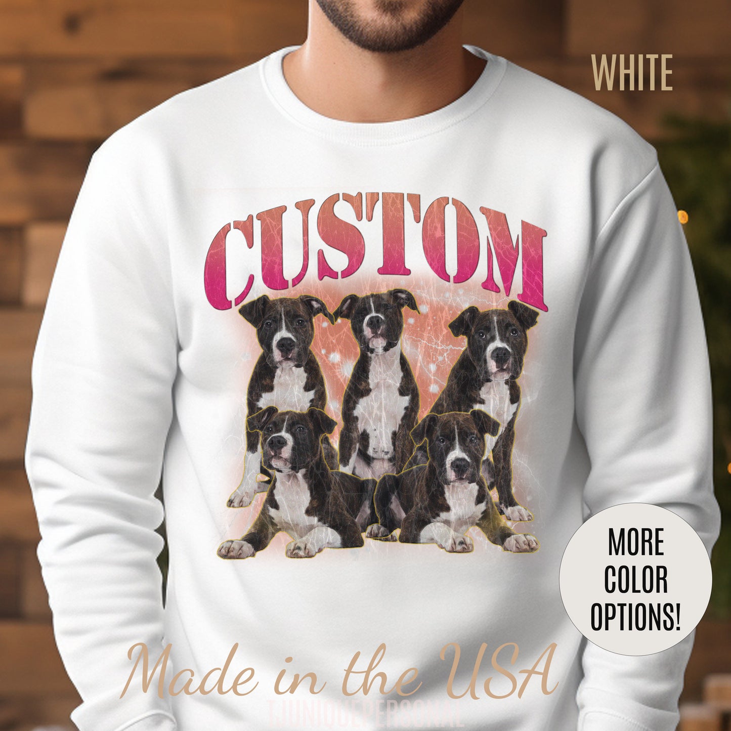 Retro Custom Your Own Bootleg Tee, Custom Cat Bootleg Tee, Custom Dog Bootleg Tee Custom dog portrait, Vintage Graphic 90s Sweatshirt, S1393