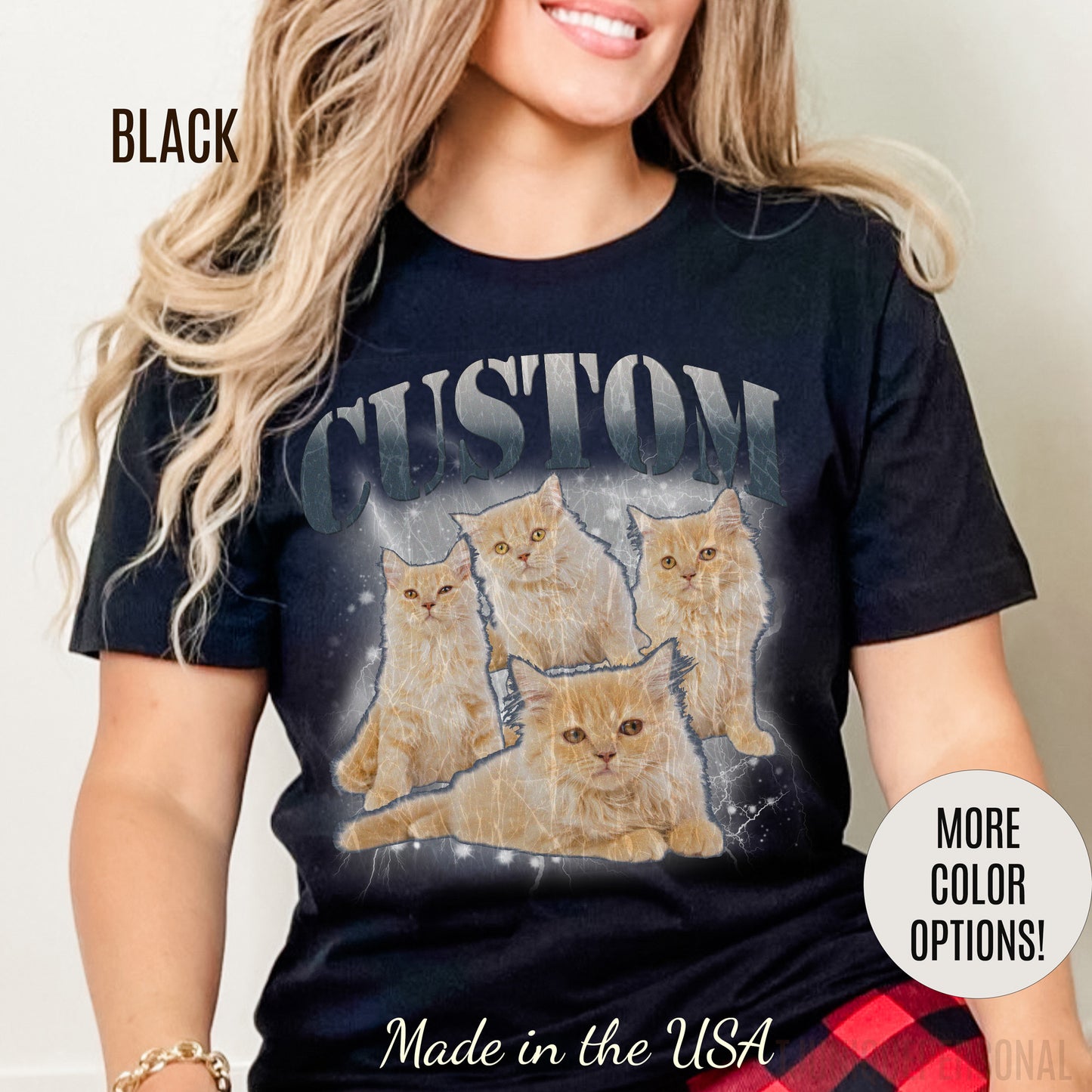 Retro Custom Cat Bootleg Tee, Custom Cat Shirt, Custom Cat Lover Gift, Custom dog portrait, Vintage Funny Cat Shirt, Bootleg Shirt, T1396