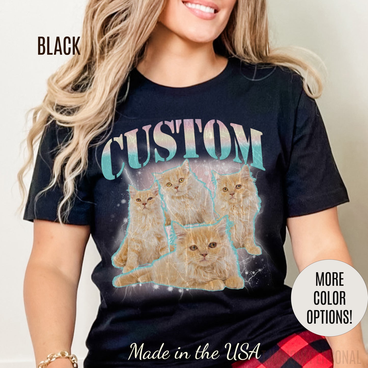 Retro Custom Cat Bootleg Tee, Custom Cat Shirt, Custom Cat Lover Gift, Custom dog portrait, Vintage Funny Cat Shirt, Bootleg Shirt, T1397