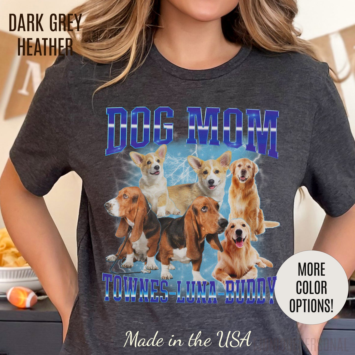 Custom Retro Dog Bootleg Shirt, Dog Mom Shirt, Dog Bootleg Retro 90's Tee, Custom Pet Photo, Custom Pet Portrait, Pet Lovers Gift, T1428