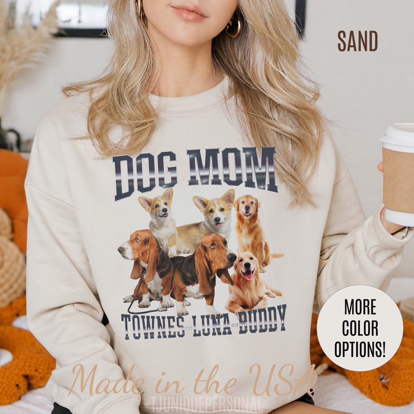 Custom Retro Dog Bootleg Sweatshirt, Dog Mom Sweatshirt, Dog Bootleg Retro 90's Sweatshirt, Custom Pet Photo, Custom Pet Portrait, S1429