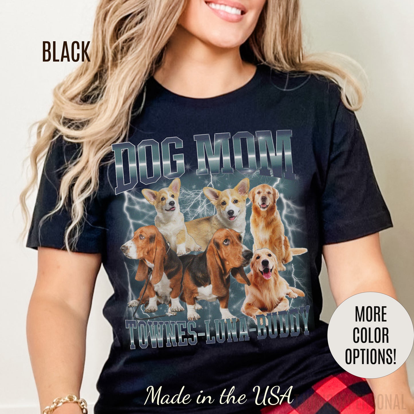 Custom Retro Dog Bootleg Shirt, Dog Mom Shirt, Dog Bootleg Retro 90's Tee, Custom Pet Photo, Custom Pet Portrait, Pet Lovers Gift, T1431