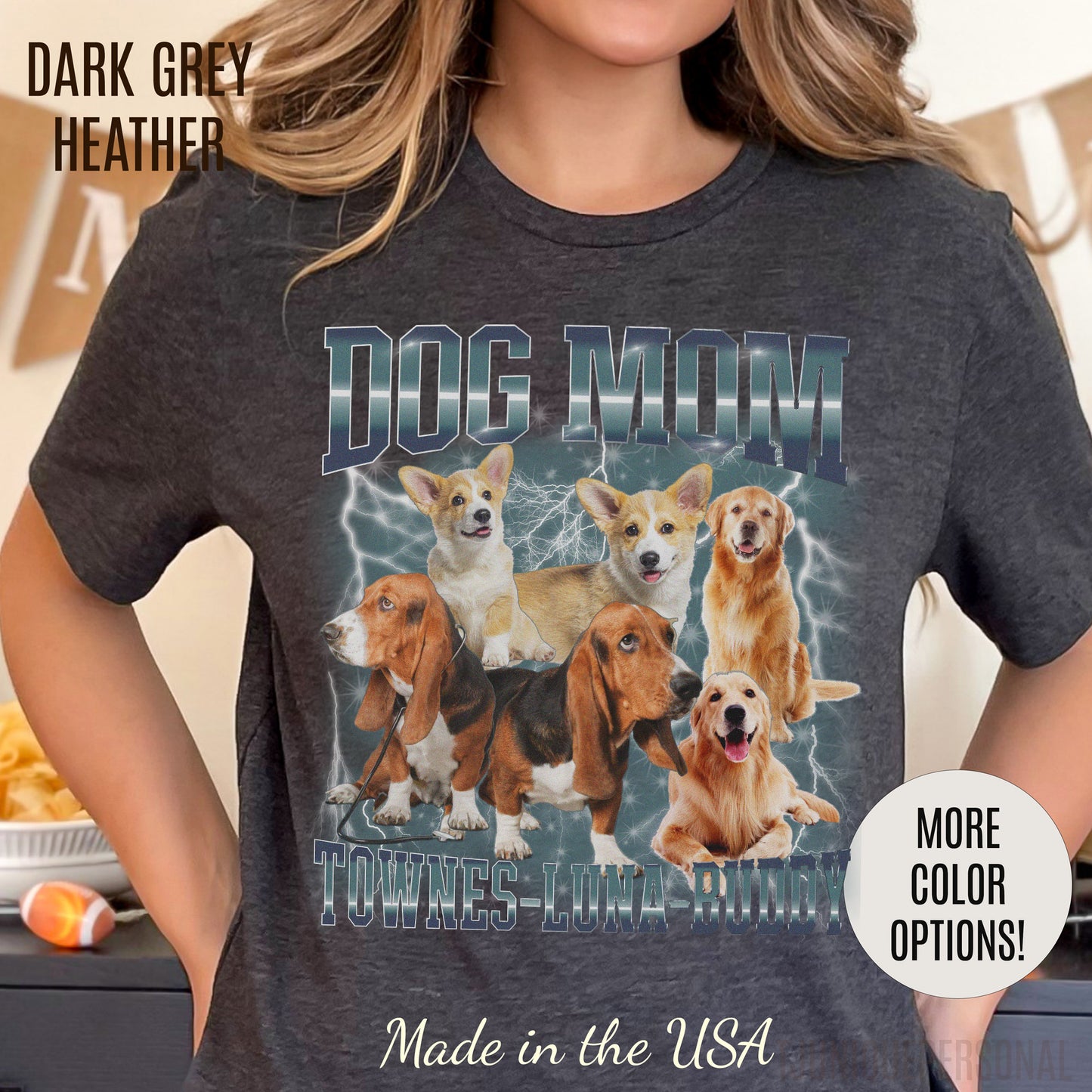 Custom Retro Dog Bootleg Shirt, Dog Mom Shirt, Dog Bootleg Retro 90's Tee, Custom Pet Photo, Custom Pet Portrait, Pet Lovers Gift, T1431