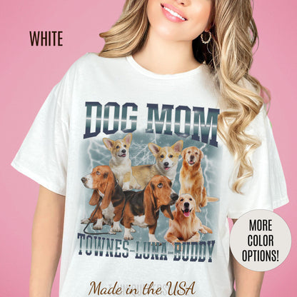 Custom Retro Dog Bootleg Shirt, Dog Mom Shirt, Dog Bootleg Retro 90's Tee, Custom Pet Photo, Custom Pet Portrait, Pet Lovers Gift, T1431