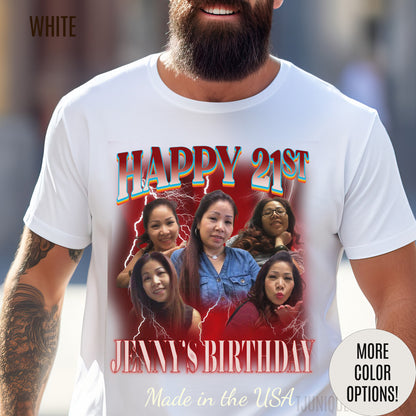 Custom 21st birthday shirt, Custom Bootleg Rap Tee 21st birthday gifts Vintage Graphic Tshirt, T1449